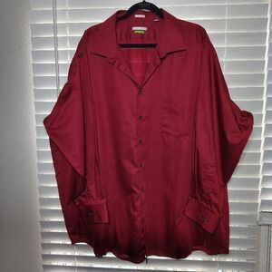 Van Heusen Men's Deep Red Casual Button-Down Shirt 4X